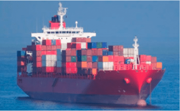 Container ship with storage containers